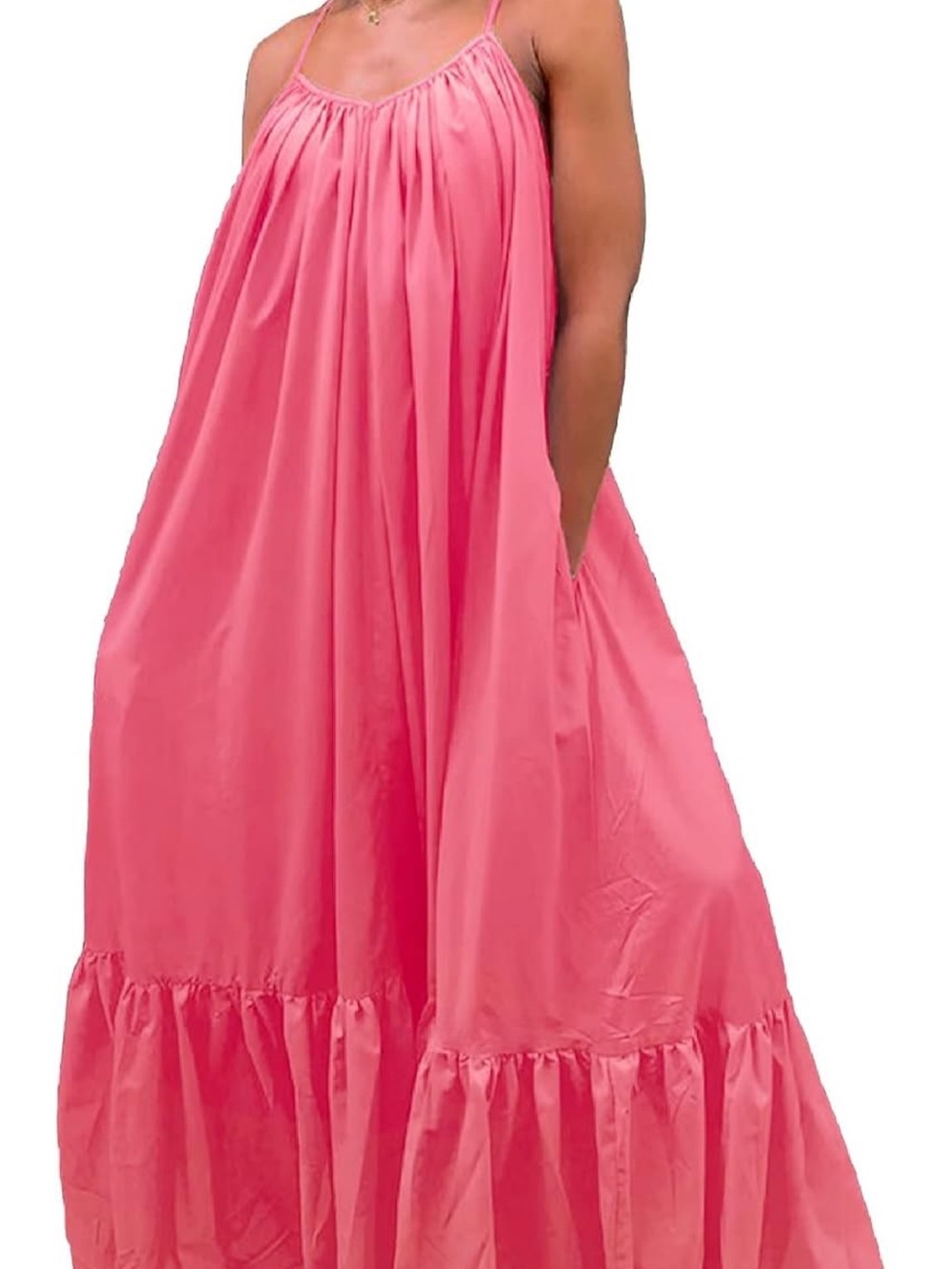 Women’s Pink Beach Loose Maxi Dress